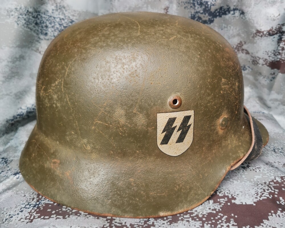 Restored German helmet M35 DD, Waffen-SS