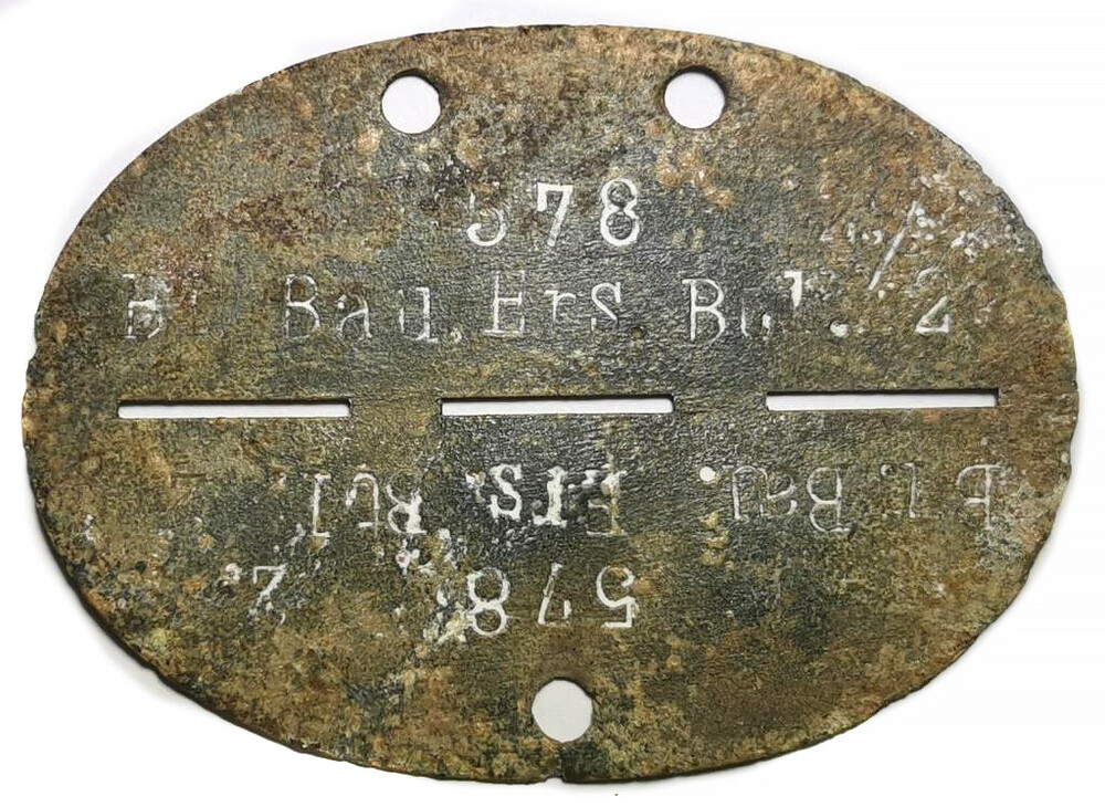German dogtag Bau.Ers.Btl / from Stalingrad