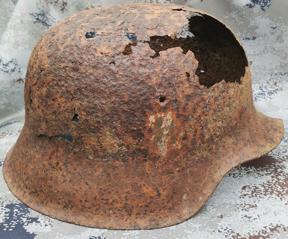Waffen SS helmet M42 / from Pskov