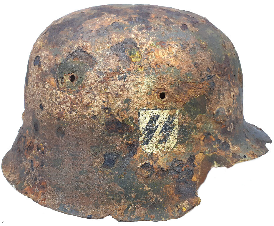 Waffen SS helmet M42 / from Demyansk Pocket