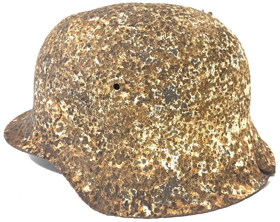 Winter camo German helmet M42 / from Stalingrad