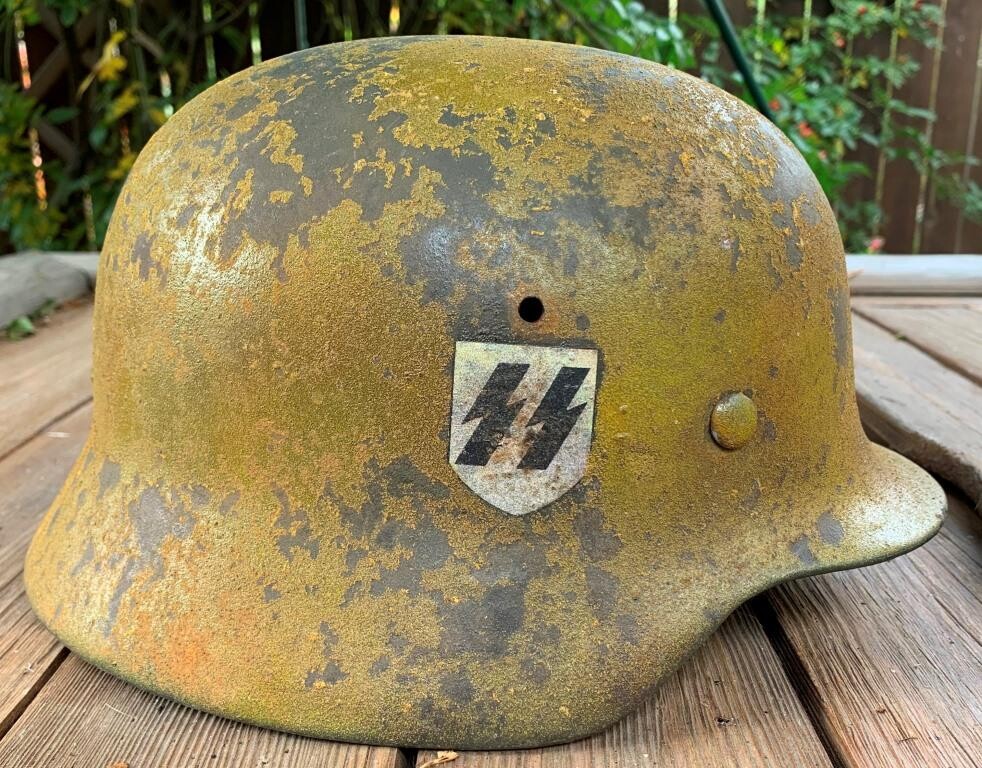 Restored German helmet M35 DD, Waffen SS
