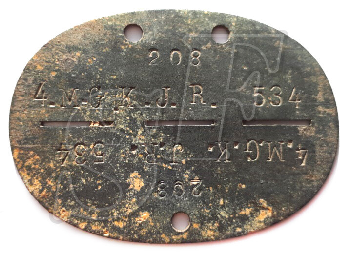 Dog tag 4.M.G.K. J.R. 534 / Stalingrad
