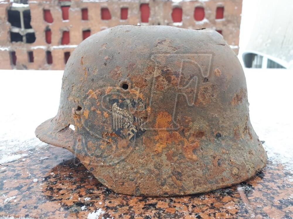 German steel helmet M40 from Stalingrad