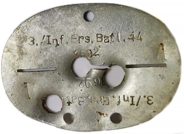 German dogtag 3 Inf.Ers.Batl.44 / from Königsberg