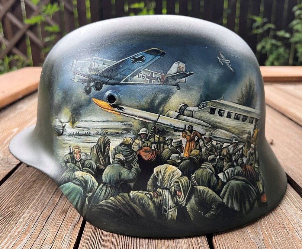 Restored German helmet, Pitomnik Stalingrad