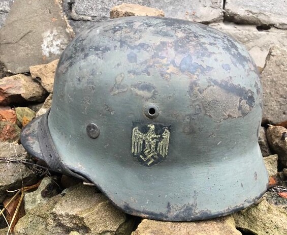 Wehrmacht helmet M35 DD / from Novgorod
