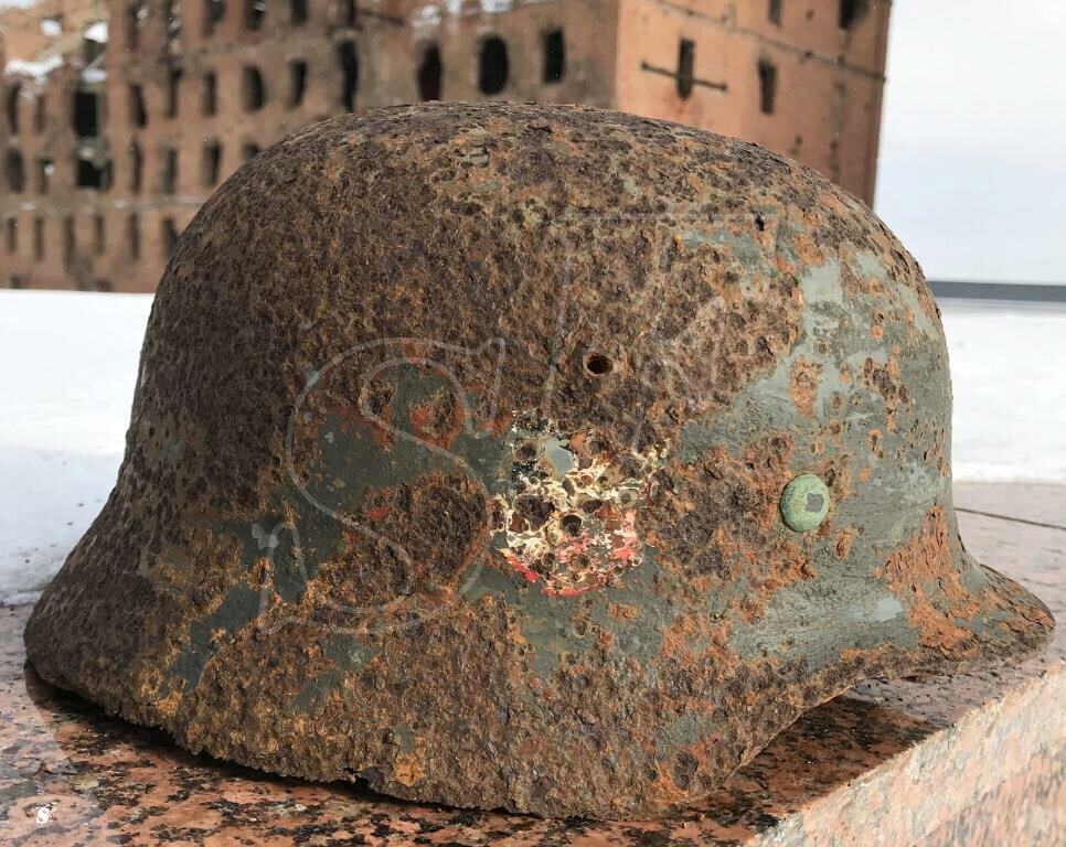 German helmet M35 “Double deсal” / from Stalingrad