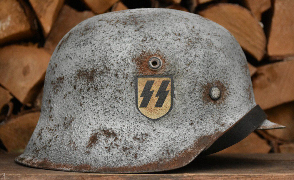 Restored German helmet M42, Waffen SS