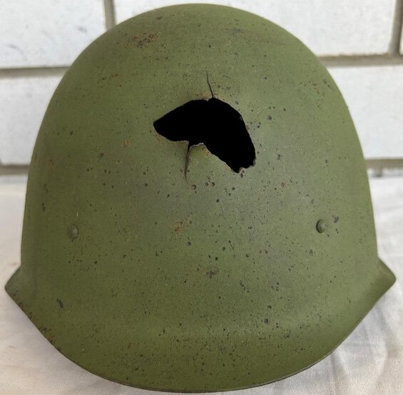Soviet helmet SSh40 / from Stalingrad