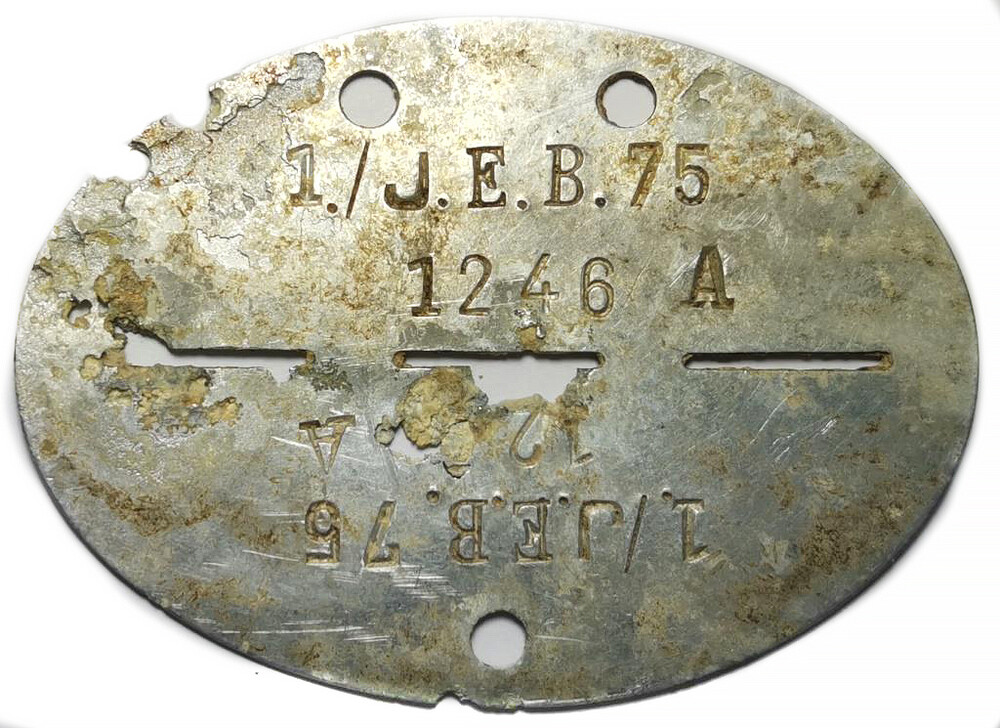 German dogtag 1./J.E.B.75 / from Stalingrad