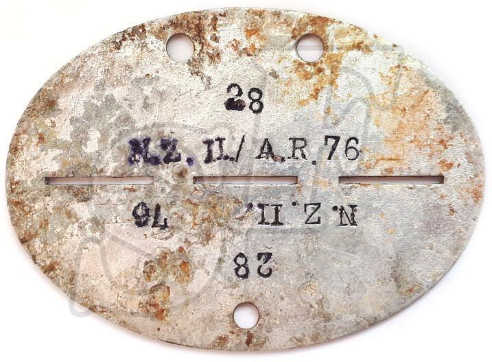 Dogtag N.Z.II./A.R.76 / from Stalingrad