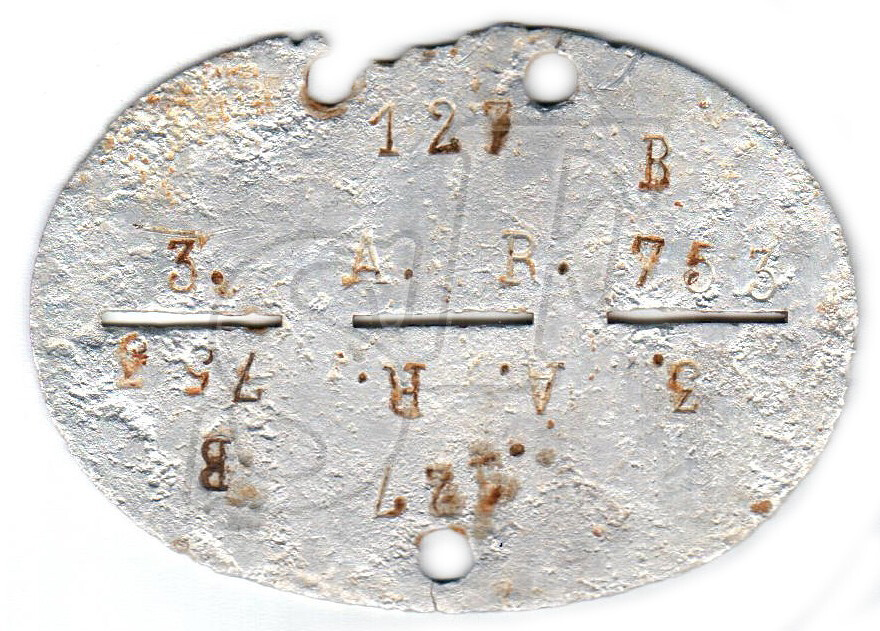 Dog tag 3. A.R. 753 127
