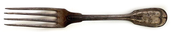 German fork with an inscription / from Novgorod