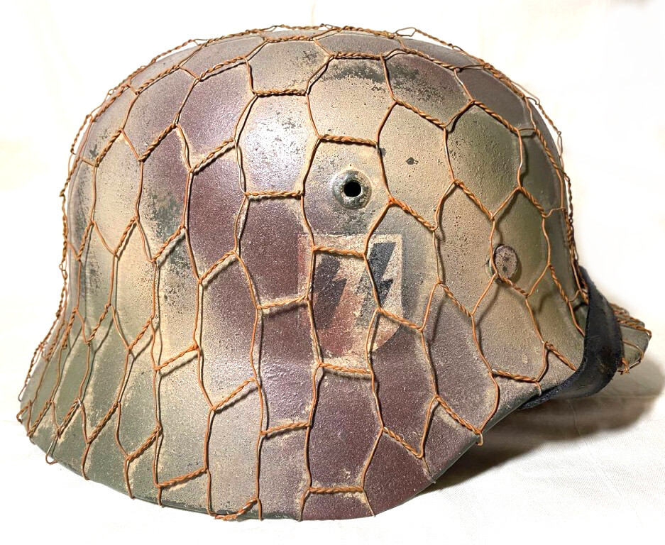 Restored German helmet M40, Waffen SS