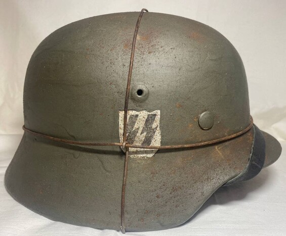 Restored German helmet M35, Waffen SS